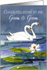 Midnight Swans wedding congratz to the Groom & Groom card