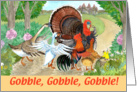 Turkey & Friends Gobble Thanksgiving card