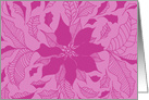 Poinsettia fuscia - damask print card