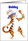 Tiger Sings Happy Birthday - (any Name) Bobby card