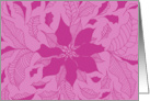 Poinsettia fuscia - damask Thanks card