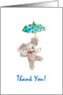 Baby Boy Shower Thank You - Elephant with Blue Umbrella card