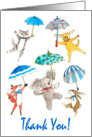 Umbrella Animals Thank You card