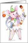 Juggling Jester Pig - Birthday card