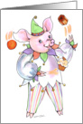 Juggling Clown Pig - Birthday Party invitation card