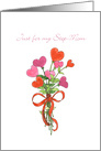 Step-mom Birthday Heart Bouquet card