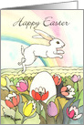 Happy Easter White Rabbit card