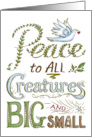 New Year’s Peace to ALL Creatures Hand Lettering card