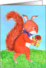 Birthday - Red Squirrel with gift card