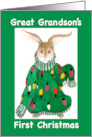 Great Grandson’s First Christmas Sweater Bunny card
