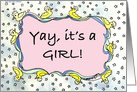 Duckie Baby Girl Anouncement card