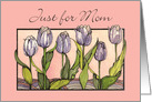 Purple Tulips, Mom, Birthday card