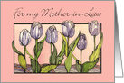 Purple Tulips, Mom day, Mom-in-Law card