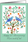 Blue Dove 60th Anniversary Mom & Dad card