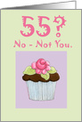55 Birthday Rose Cupcake card