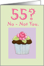 55 Birthday Rose Cupcake card