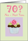 70th Birthday Rose Cupcake card