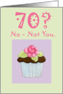 70th Birthday Rose Cupcake card