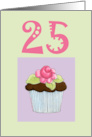 25 Birthday Rose Cupcake card