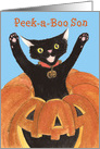 Son Halloween Jack O’Lantern Cat card