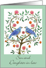 Vow Renewal Congrats, Son & Daughter-in-law, Blue Doves card