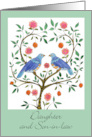 1st Anniversary Daughter & Son-in-law Blue Dove card