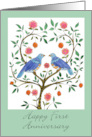 Blue Dove Happy 1st Anniversary card