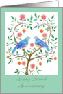 Blue Dove Happy Second Anniversary card