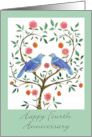 4th Anniversary Blue Dove card