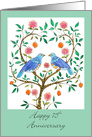 75th Anniversary Blue Doves card