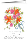 Invitation for Bridal Shower with Bouquet card