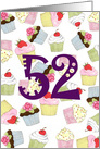 52nd Birthday Cupcakes Galore card