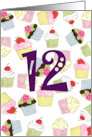 12th Birthday Cupcakes Galore card