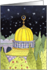 Eid al Fitr Golden Mosque on a Starry Night card