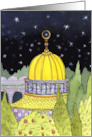 Eid al Adha Golden Mosque on a Starry Night card