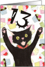 13th Birthday Black Cat card