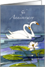 5th Wedding Anniversary Swans card