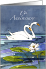 13th Wedding Anniversary Swans card