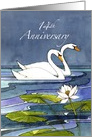 14th Wedding Anniversary Swans card