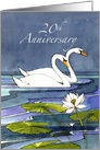 20th Wedding Anniversary Swans card