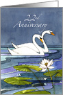 22nd Wedding Anniversary Swans card