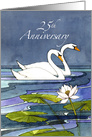 25th Wedding Anniversary Swans card