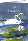 55th Wedding Anniversary,Swans card