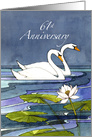 61st Wedding Anniversary Swans card