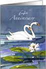 64th Wedding Anniversary Swans card