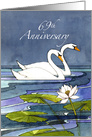 69th Wedding Anniversary Swans card