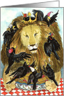 Birthday Lion & Blackbirds card