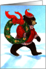 Christmas Brown Bear’s Wreath card