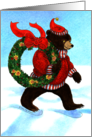Thank You for Christmas Gift, Brown Bear’s Christmas Wreath card