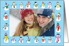 Christmas Snowmen Photo card horizontal card